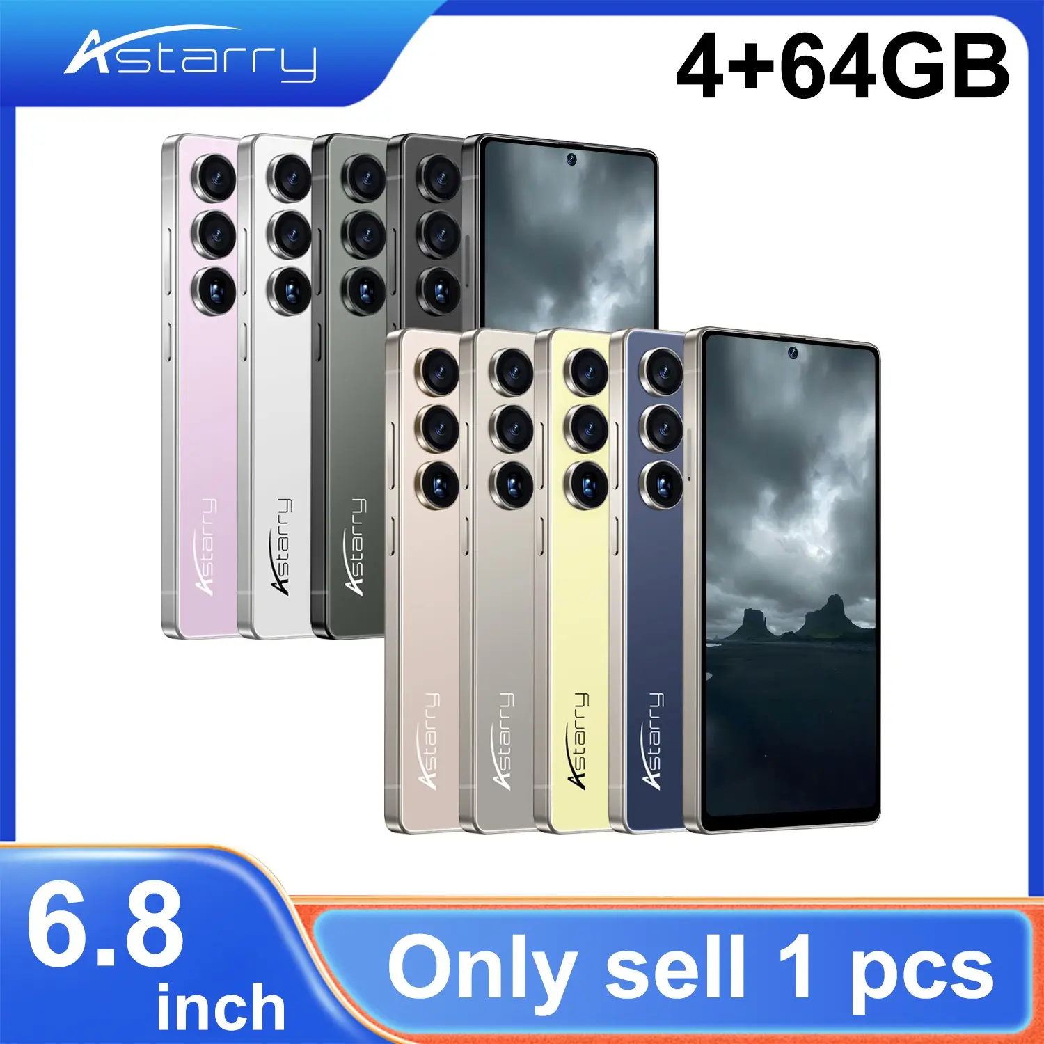Astarry-25 Ultra Smartphone, 6.8-Inch Screen, 4g Network, 4GB+64GB Storage, Dual Cameras, Android 12.0, 4000mah Battery, Dual Sim