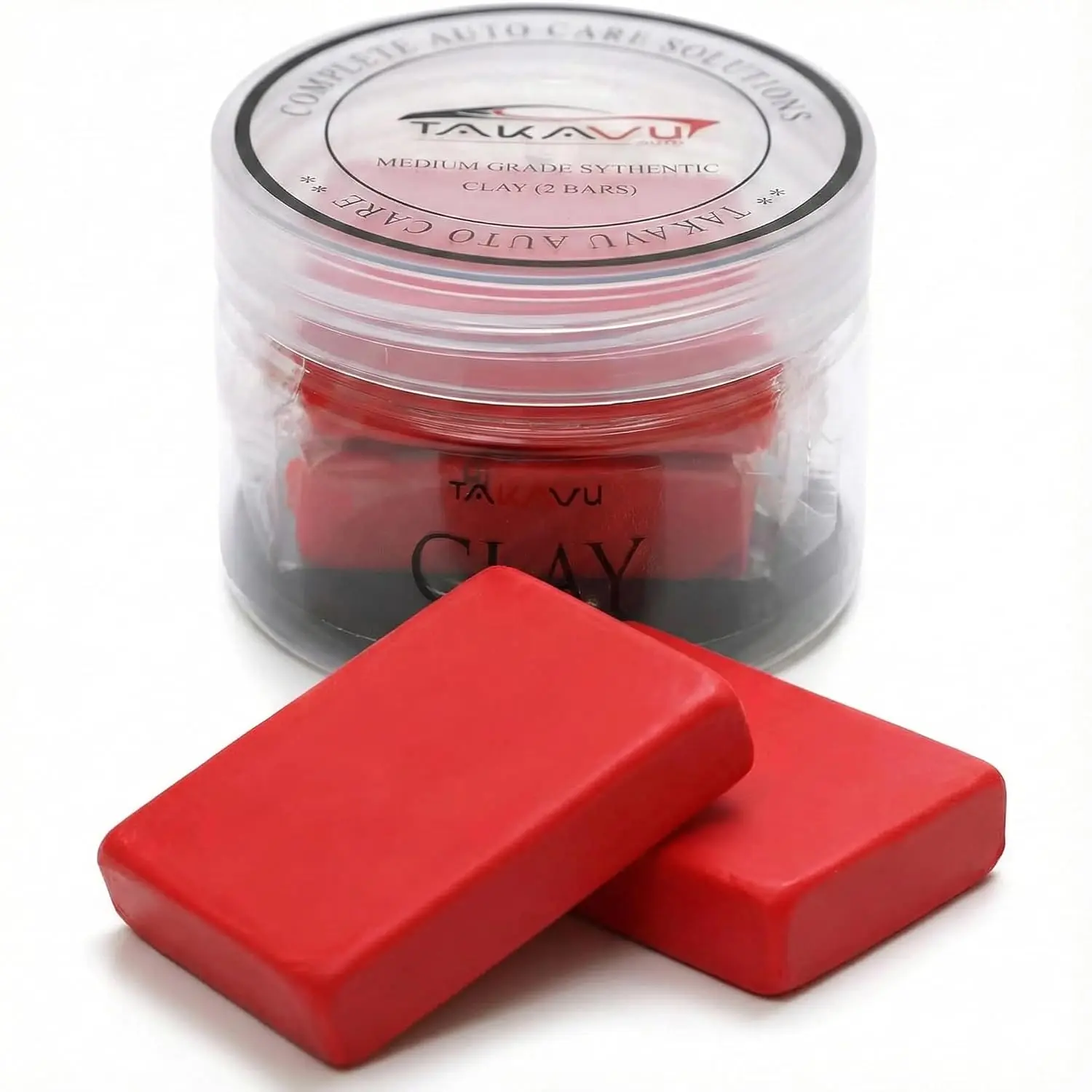 Clay Bar, 2 Pack 100g, Medium Grade for Auto Detailing (Red) | Removes Dirt,  Dust, Tree Sap & Overspray, Safe  , Glass & Wheels, Restores Smooth Finish