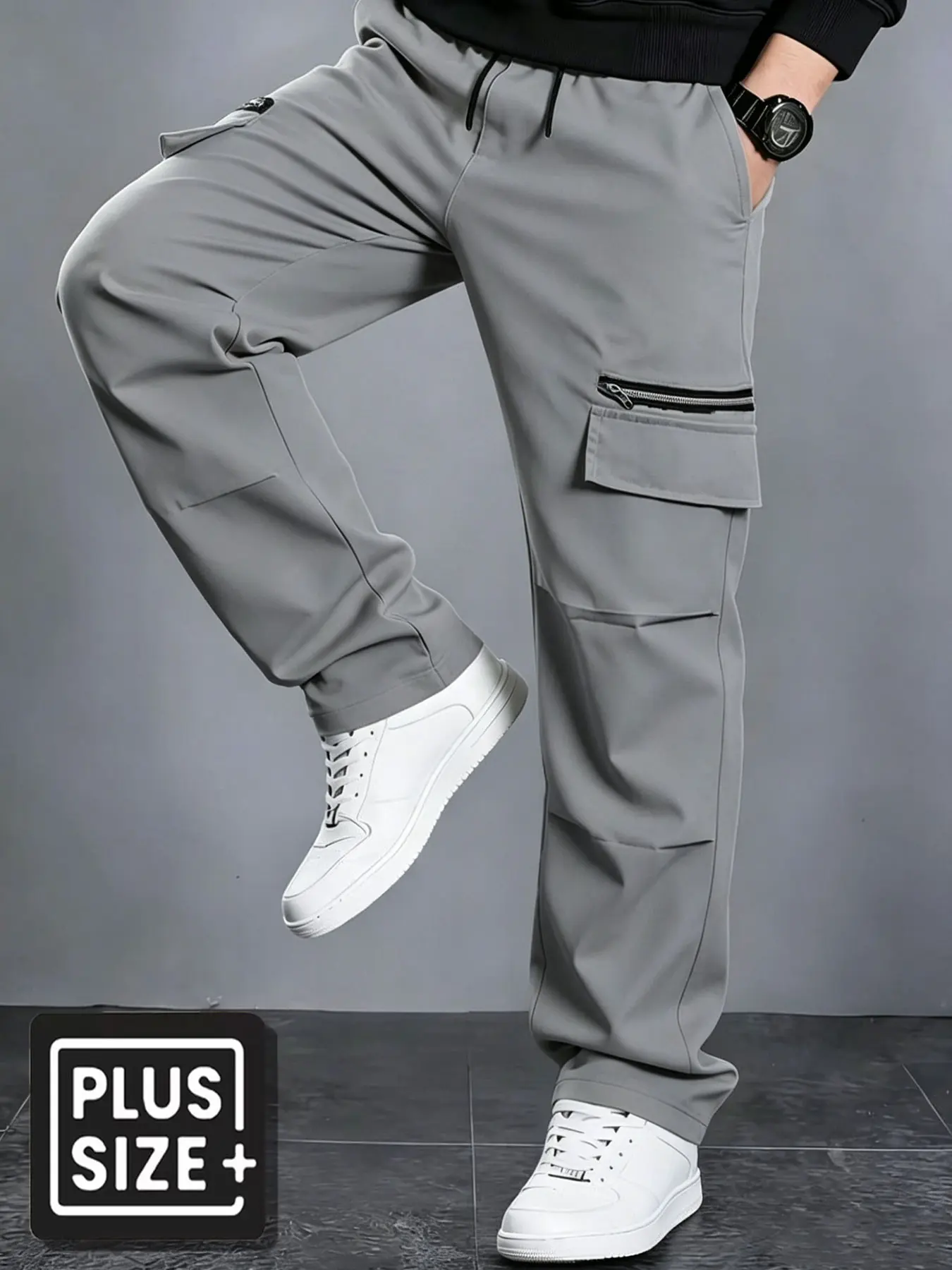 Men's Zipper Flap Multi Pocket Tactical Cargo Pants, Lightweight Breathable 4-Way Stretch, Versatile All Year Round Activewear