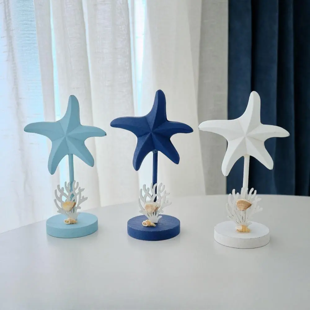 Hand-Carved Wooden Starfish Charm Ornament - Lightweight Nautical, Neutral Tones, Decorative Tabletop Decor for Coastal Fans' Indoor Shelves, Beach Theme Minimalist Accents (Luggage & Bag Accessory)