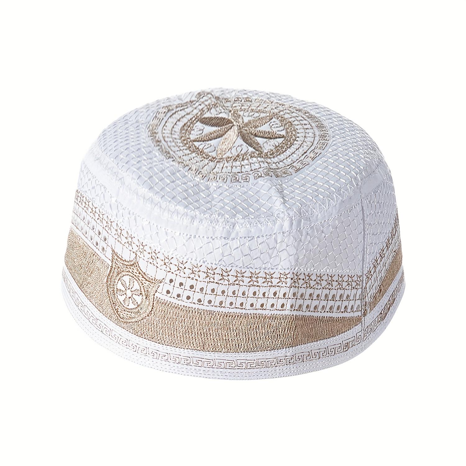 4pcs/set New Muslim Men Prayer Cap Hat Embroidery Leisure Cap Men Headscarf Turban Saudi Cap