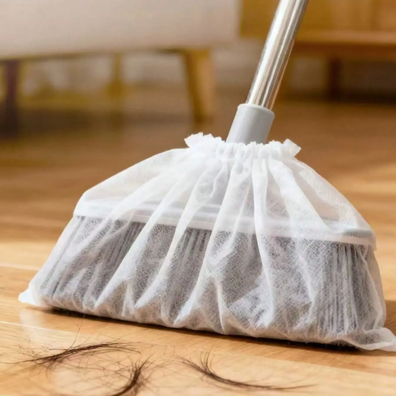1/10/50/100pcs Disposable Broom Dust Cover, Non-Woven Fabric Household Sweeping Cleaning Cloth, Removes Hair And Lint, Wear-Resistant, Slouchy Floor Hair Cleaning Tool, Electrostatic Dusting Disposable Sticky Dust Bag