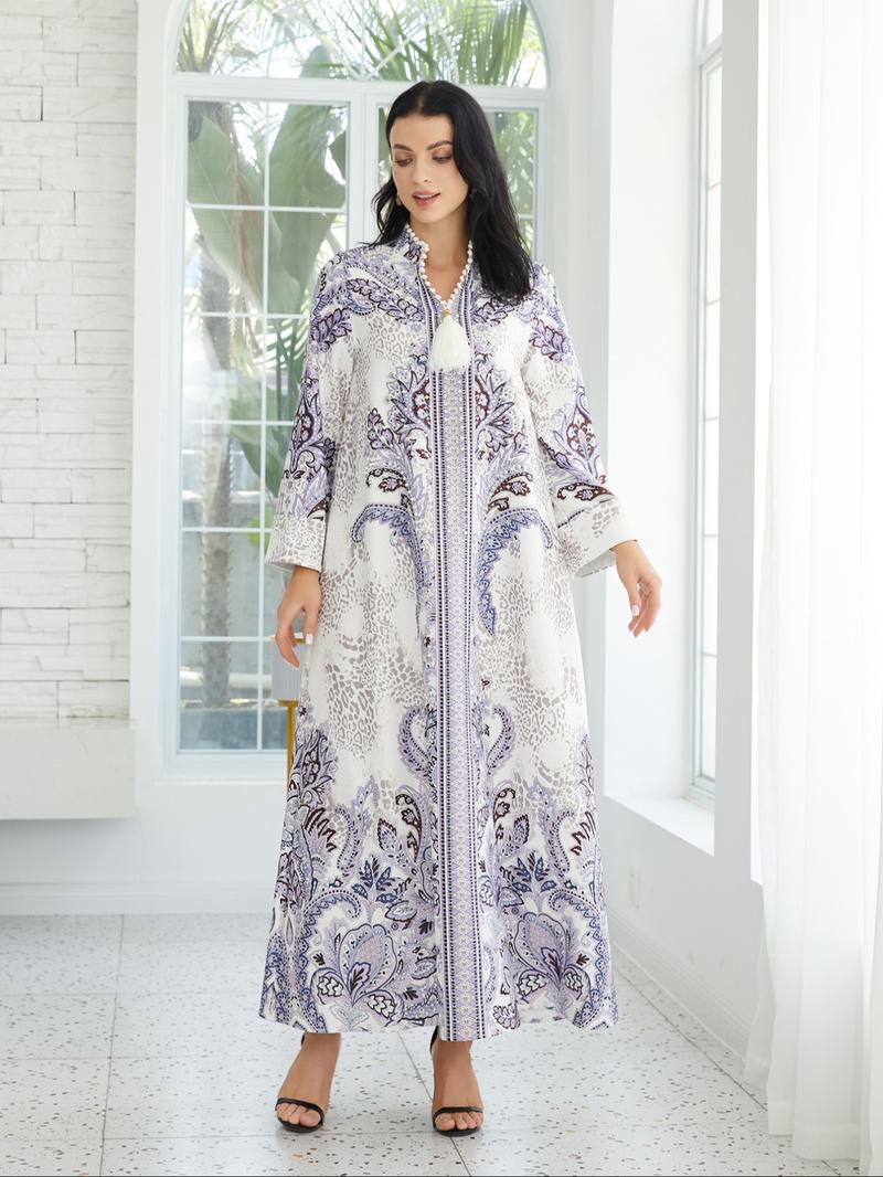 Women's Arabian Dress, Elegant Long Sleeve Long Dress for Daily Wear, Ladies Islamic Clothing, Modesty Abaya for All Seasons