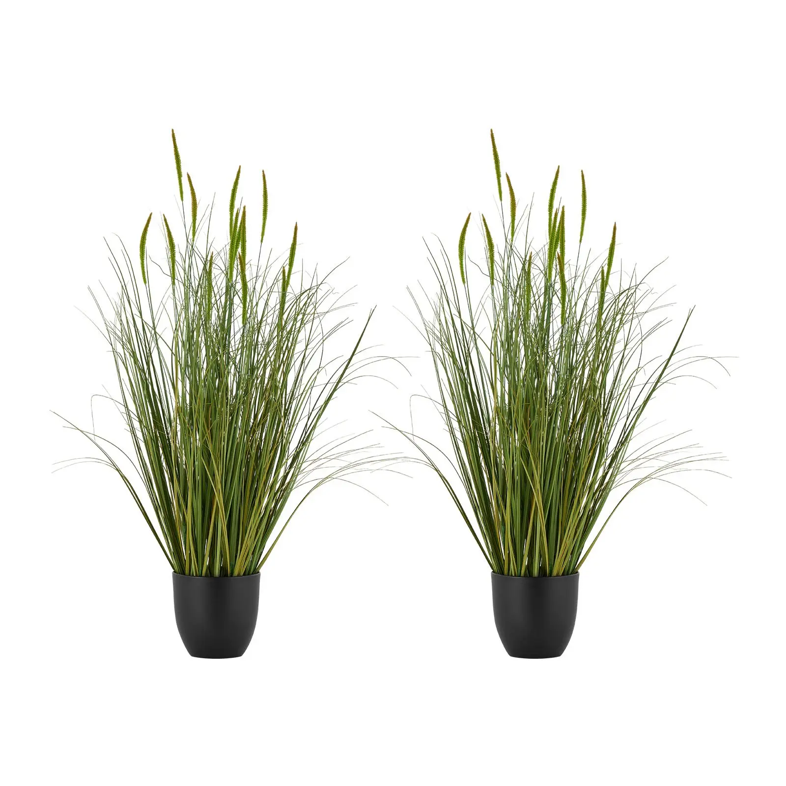 toolupgrade VEVOR 2-Pack 35in PVC Grass Cattail Plants in Pots, Premium Faux Greenery Shrubs with Easy Setup, Indoor Outdoor Home Decor for Garden Office Housewarming