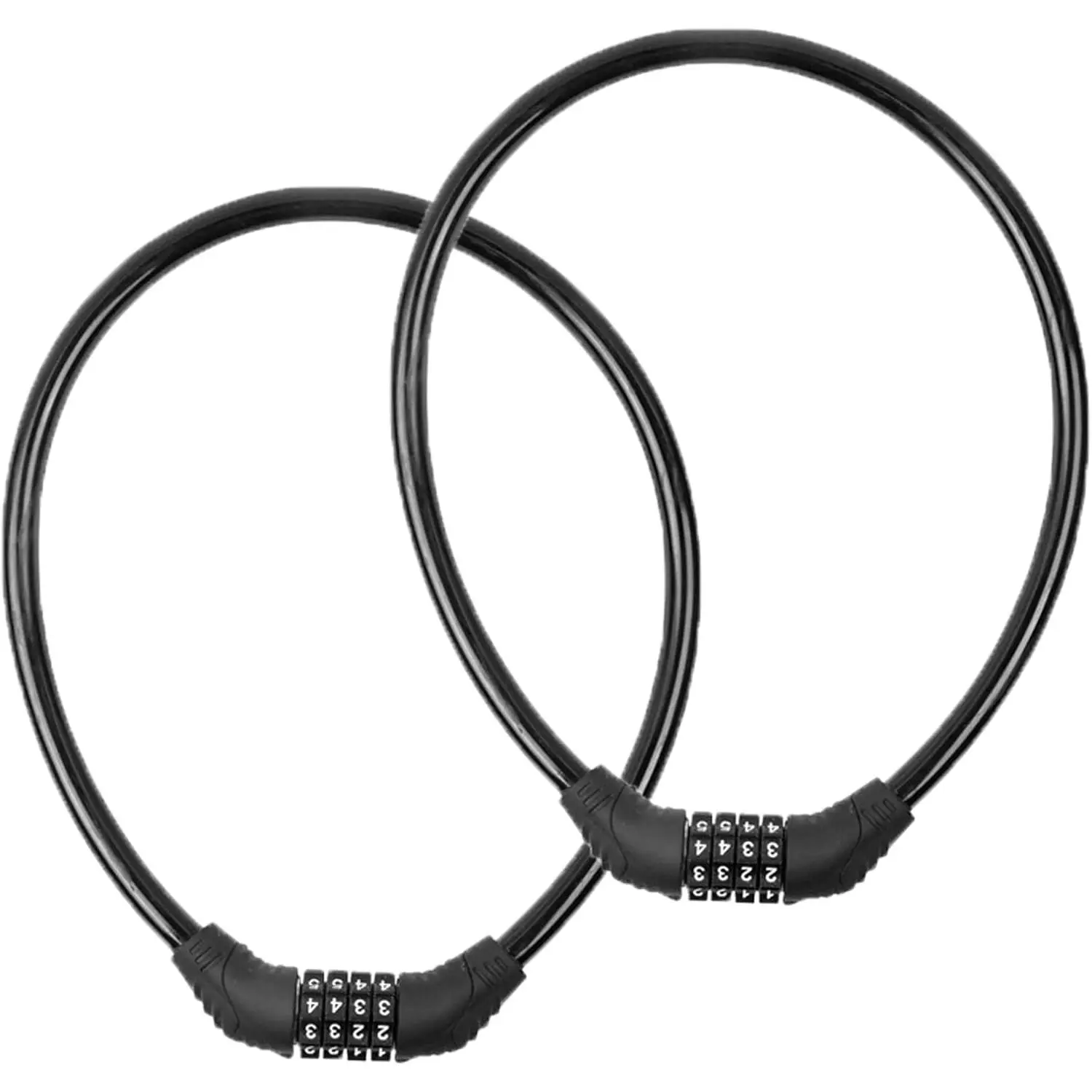 2 PACK  Locks ,Anti   Lock Chain,4 Digit  Resettable  Combination Lock Self Coiling Combination  Combo  Locks Without Mounting Bracket,2 Feetx1/2 Inch (Black)