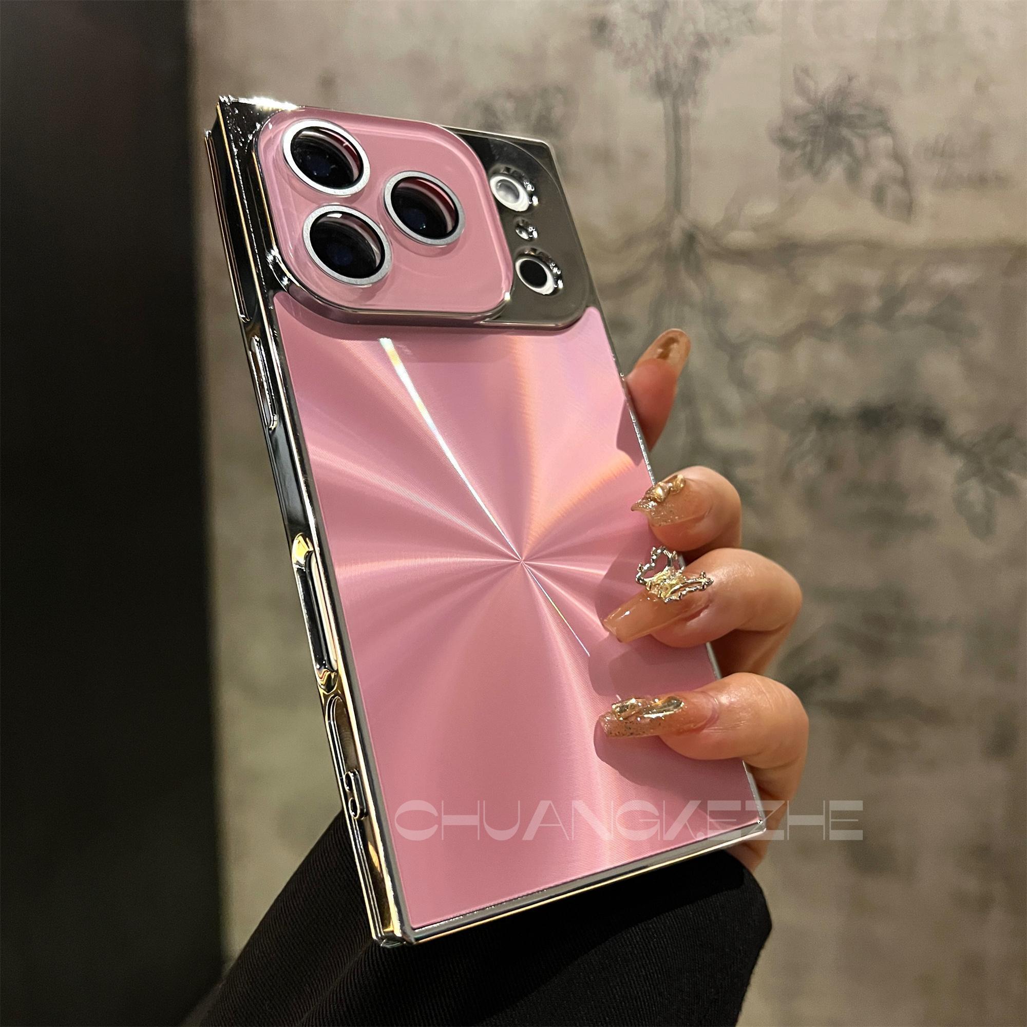 High-quality Square Aurora Electroplated Frame Case for iPhone 17 Pro Max 16 15 14 13 with HD Lens Protector & Crystal-Clear Camera Protection Casing Cellphone Protective  Smartphone Cover