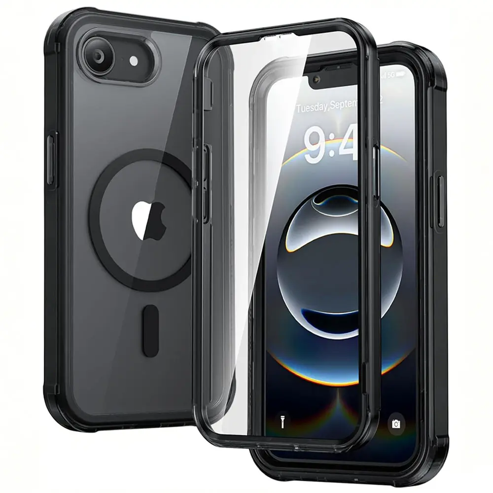 Magnetic Case for iPhone 16E 17E Privacy Screen Protector,Shockproof Full Cover with Camera Protector,360 Degree Full Body Case
