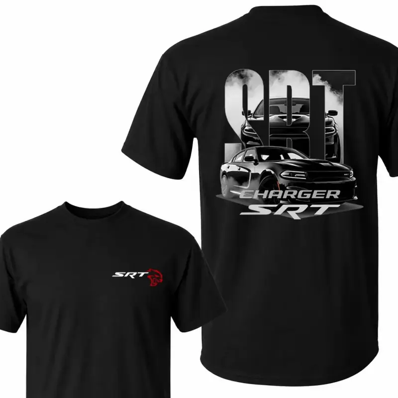 Dodge Charger SRT Hellcat Graphic T-Shirt - Mopar Muscle Car Black Cotton Tee