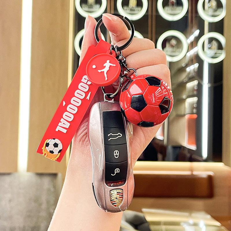 Cartoon Creative Sports Ball Football Keychain for Car, Men's Trendy Exquisite Couple Keychain, Bag Pendant