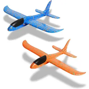 2 Pack Throwing Foam Airplanes, 13.7 Inches 2 Flight Mode Glider Inertia Planes Model, Manual Launch Epp Flying Aircraft Planes for Kids Outdoor Sportfidget toys