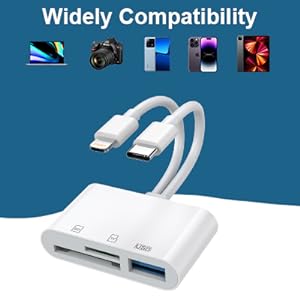 NextQube SD Card Reader for iPhone, Memory Card Reader with USB Camera Adapter, Viewer Supports SD & TF Card Micro SD Card Adapter for iPad , Phone Accessories office supply NextQube SD Card Reader for iPhone, Memory Card Reader with USB Camera Adapter, Viewer Supports SD & TF Card Micro SD Card Adapter for iPad , Phone Accessories office supply