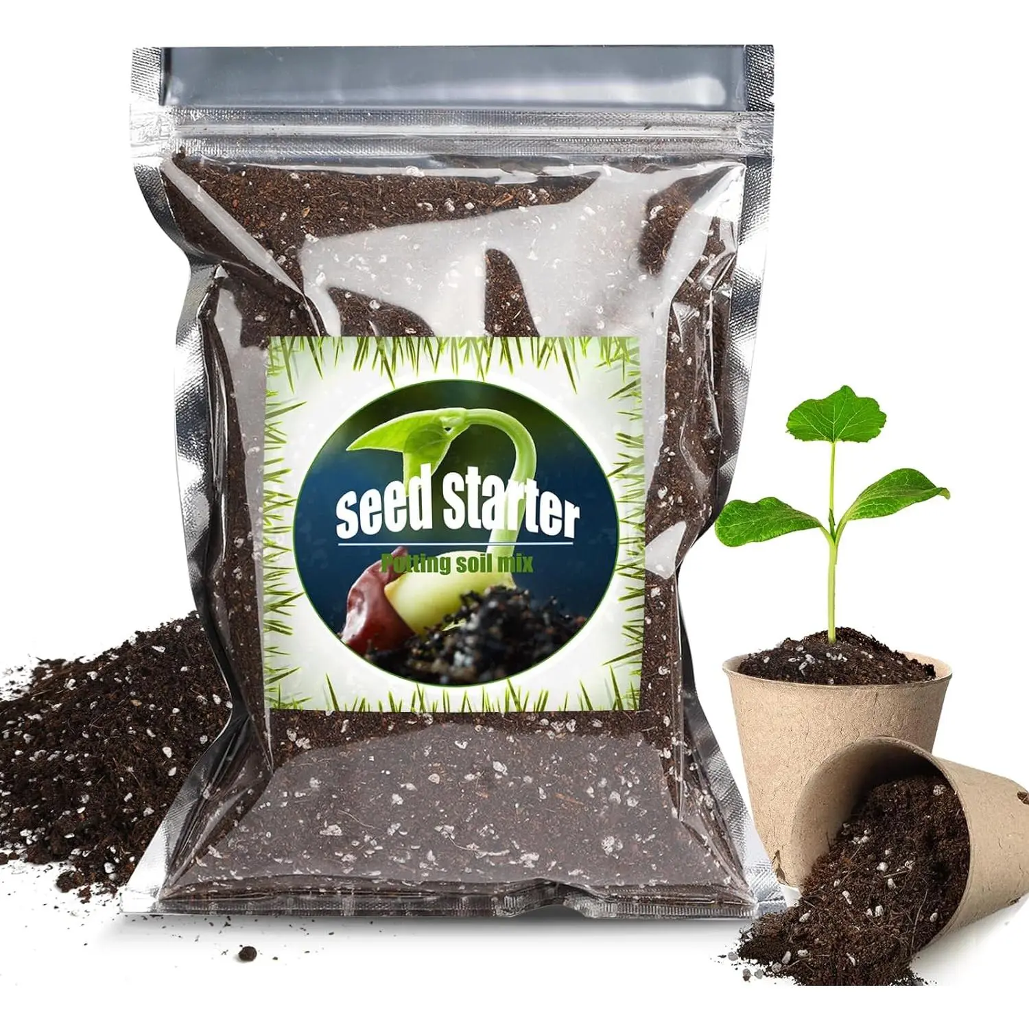 Seed Starter  Potting Soil Mix 1qt,  Seed Starter Mix for  Germination and Vigorous Seedlings with  Root Systems