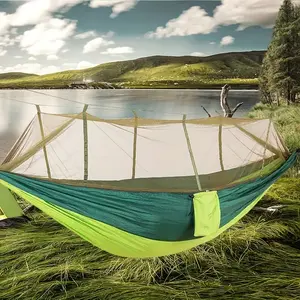 Camping Hammock with No-See-Um Mesh - Heavyweight Park & Backyard Hanging System Double Outdoor Hammock | 2-Person Waterproof Gear for Spring, Summer & Fall