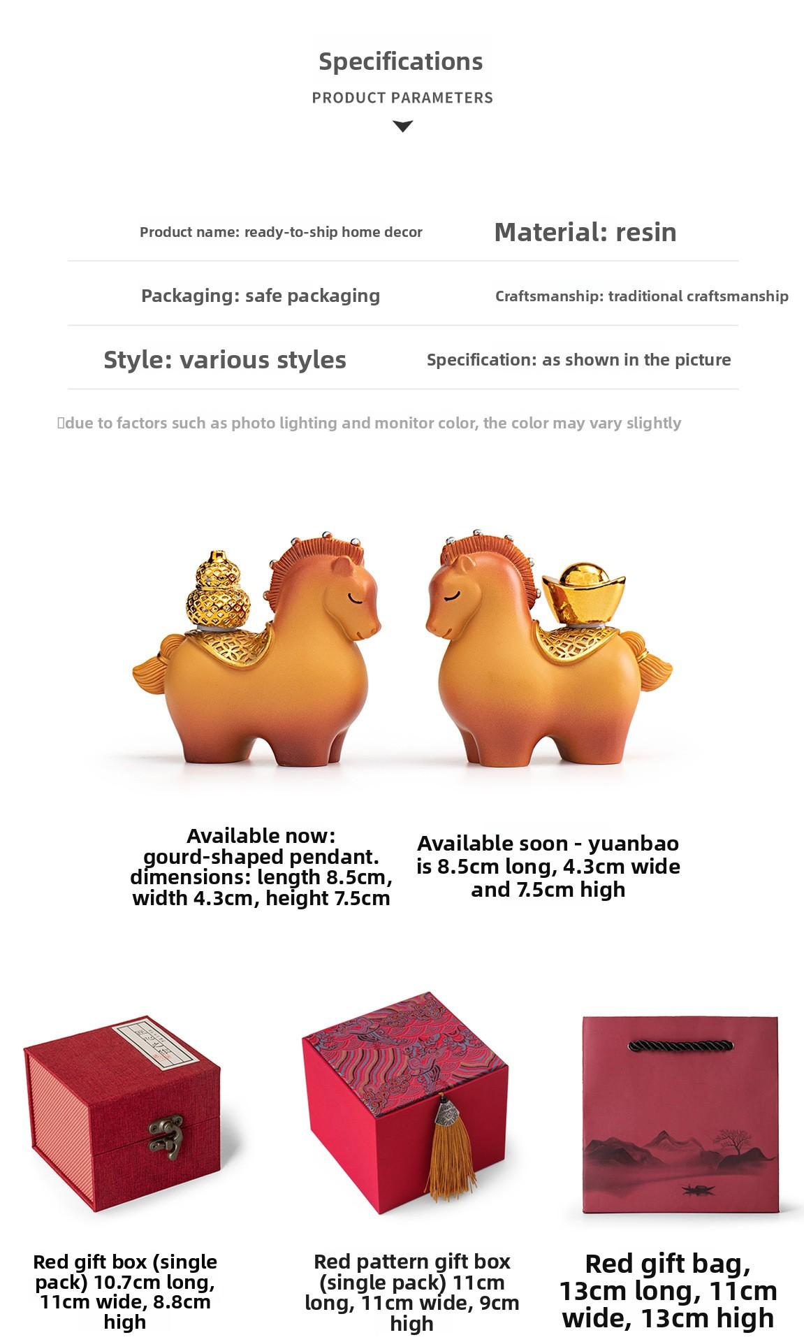 Oriental Art Small Horse Decorative Ornament Desktop Decoration Handicraft Party Favor Gift Birthday Present Welcome Gift