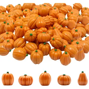 60Pcs Orange Decorative Miniature Resin Pumpkins Fake Little Pumpkins for Crafts Fall Halloween Thanksgiving Decor Vase Filler