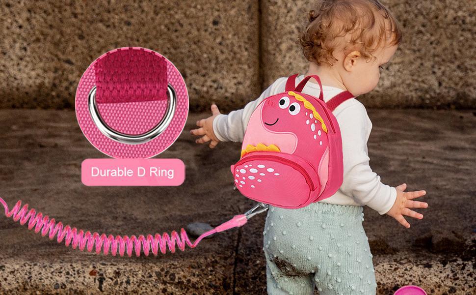 BY-XY Toddler Backpack Harness with Safety Leash, Cute Dinosaur Harnesses with Kids Anti Lost Wrist Link, Mini Child Schoolbag with Wristband Tether Strap and Protection Leashes for Baby Girls (Pink) BY-XY Toddler Backpack Harness with Safety Leash, Cute Dinosaur Harnesses with Kids Anti Lost Wrist Link, Mini Child Schoolbag with Wristband Tether Strap and Protection Leashes for Baby Girls (Pink)