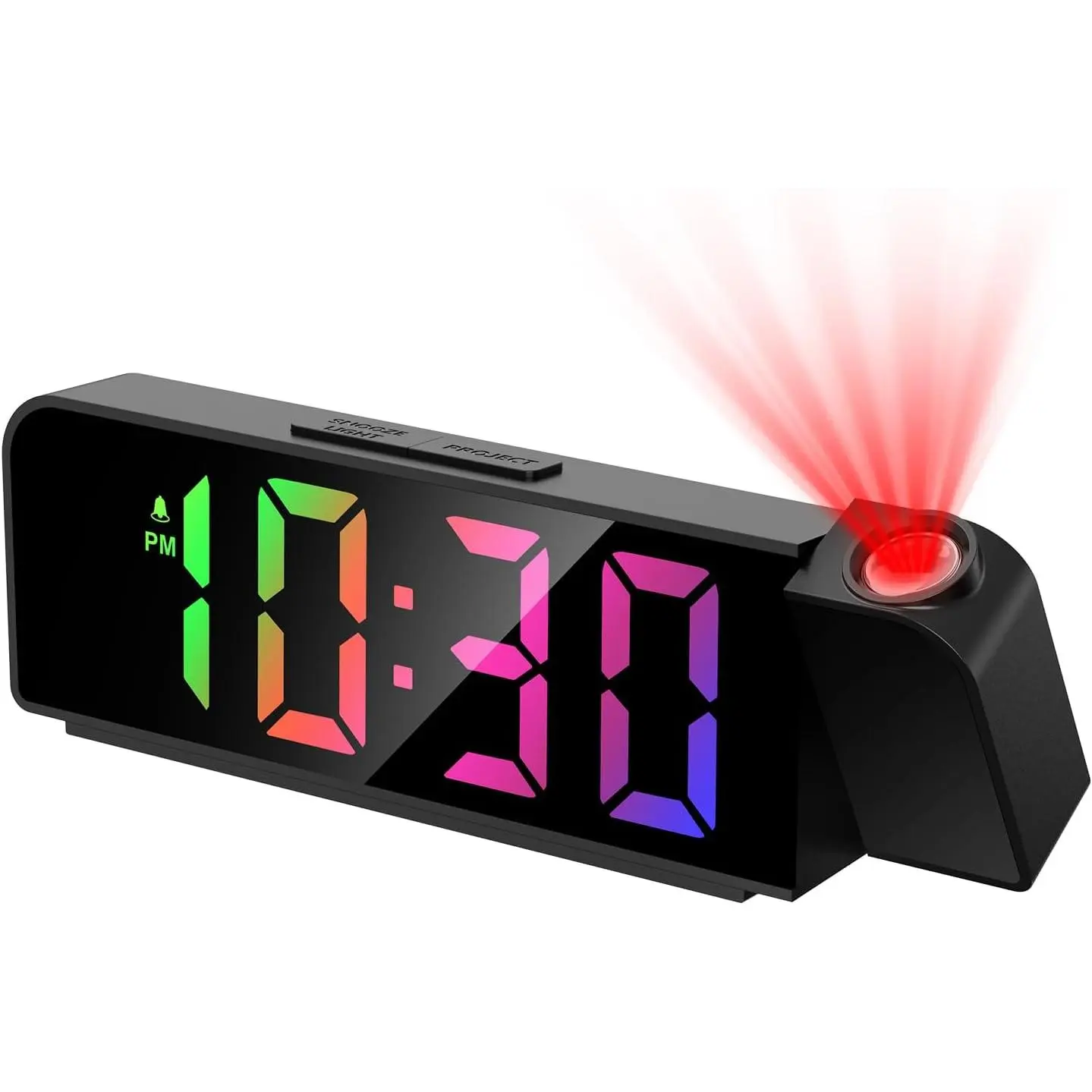 Bedroom Ceiling Projection  Clock - 7.9" LED Display with Adjustable Brightness, 12/24 Hour Format, USB , Snooze Feature, Night Mode, Projection  Clock for ,