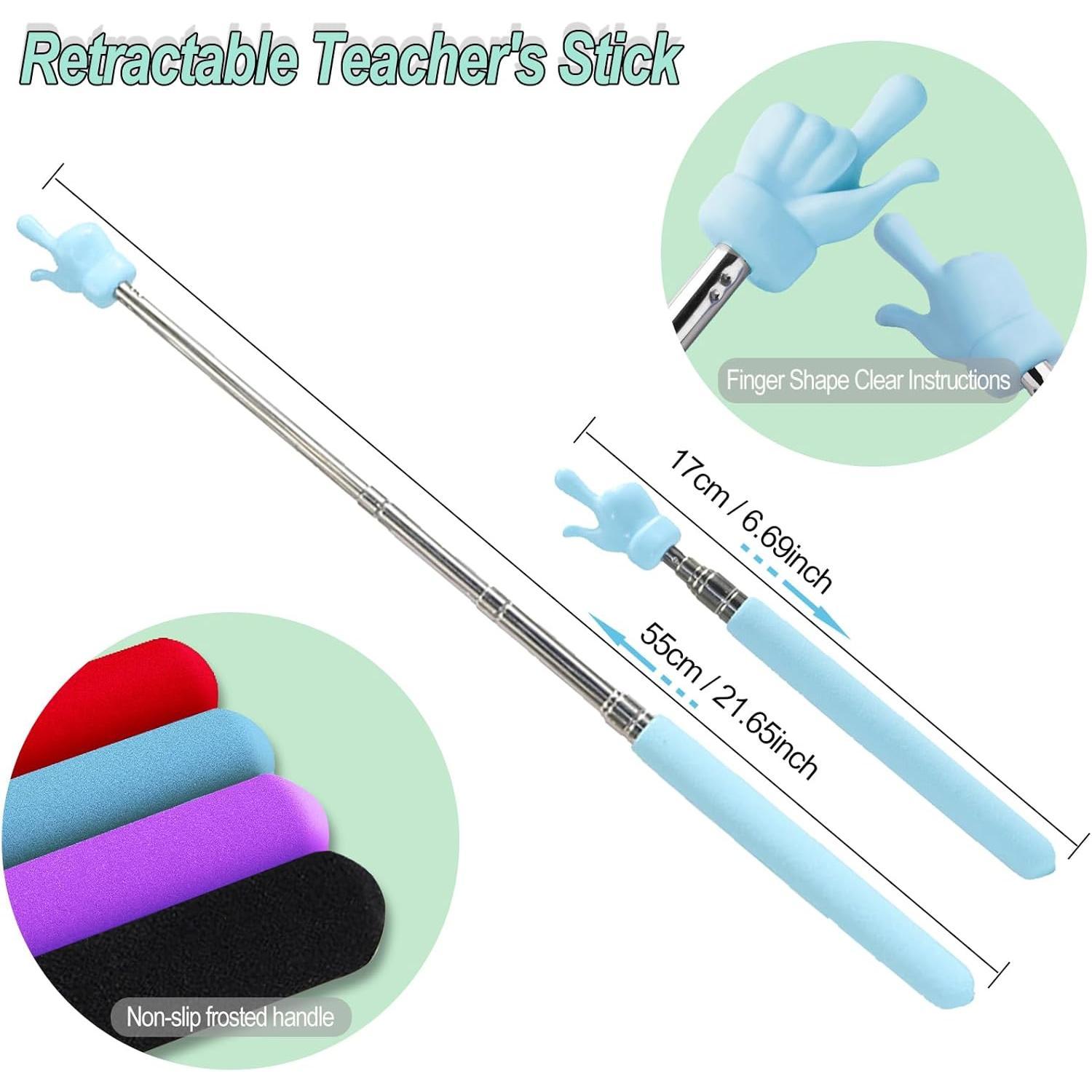 2 count Telescopic Teacher Pointer Stick, Retractable Finger Pointer for Classroom Teaching, Extendable Pointer for and Elementary Teachers, Classroom Supplies (Blue) 2 count Telescopic Teacher Pointer Stick, Retractable Finger Pointer for Classroom Teaching, Extendable Pointer for and Elementary Teachers, Classroom Supplies (Blue)