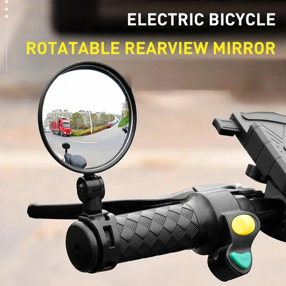 2Pcs 360° Rotatable Rearview Mirrors, Sports Bike & Electric Scooter Accessories with Adjustable Belt, Quick-Install Safe Riding Gear
