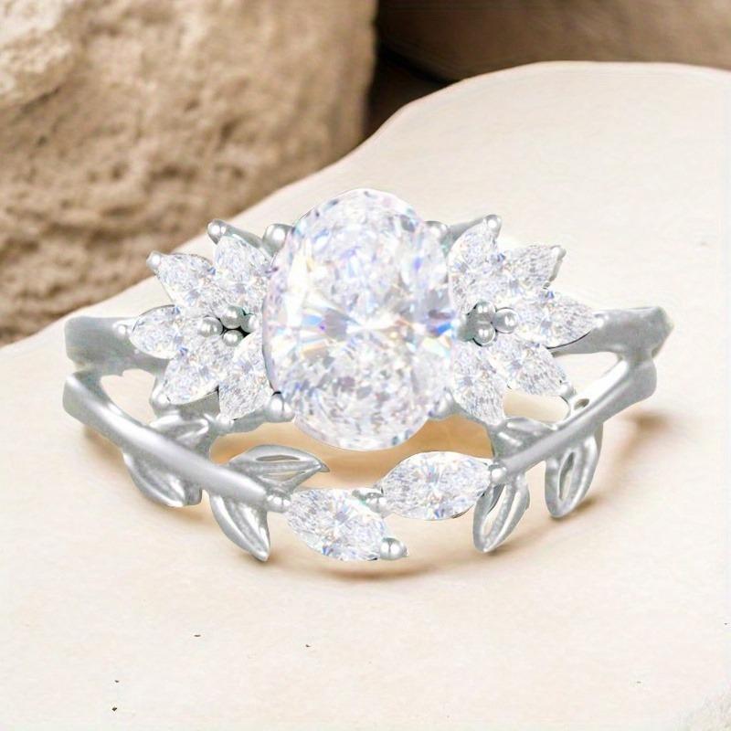 2-Piece Shiny Black Synthetic Opal Oval Cubic Zirconia Couple Rings - Ladies' Engagement & Bridal Jewelry, Ideal Gift for Valentine's Day, Anniversary, Halloween, Christmas & Mother's Day