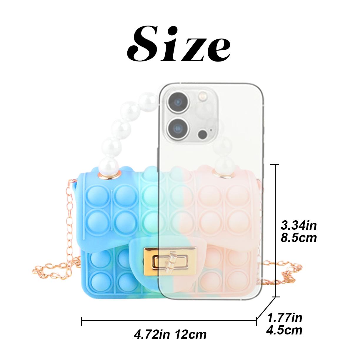 Women's Stylish Pop Bag Silicone Shoulder Bag with Pearl Handle, Chain and Mini Coin Purse for Daily Travel