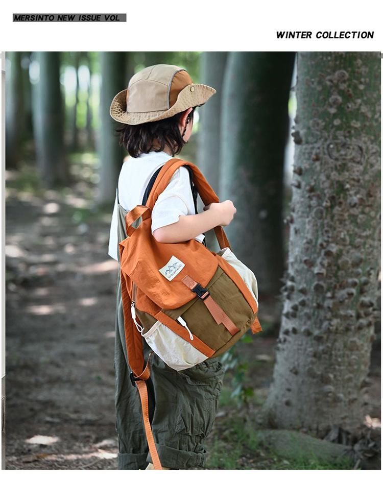 Korean-style trendy and cool unisex children's backpack, color-blocking, large capacity, elementary school student schoolbag, casual sports children's travel backpack