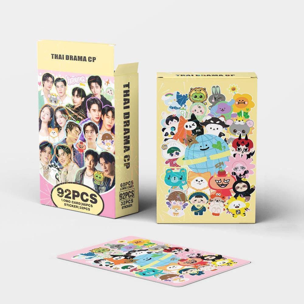 92 Pcs/Set GMMTV Series Laser Lomo Card OffGun EarthMix JoongDunk HD Photocard With Stickers Fans Gift