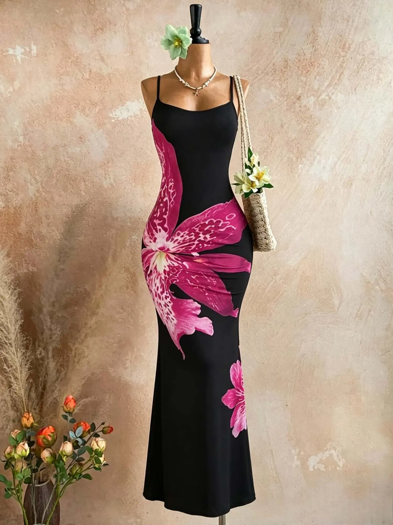Slim Fit Fish Tail Long Dress, Strapless Bodycon Sleeveless Maxi Dress, Beach Vacation Style, Show off Your Figure, Elegant Evening Gown
