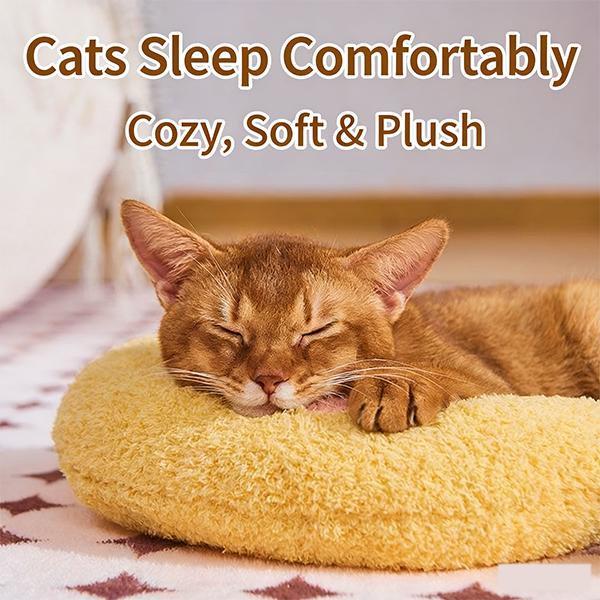  Cozy Cat & dog Sleeping Pillow, Cute U-Shaped Neck Support Pillow with Embroidery, Anti-Anxiety Pet Bed Cushion for Cats, Perfect for Crate, Couch & Travel  U-Shaped Cat Sleeping Pillow - Soft & Supportive