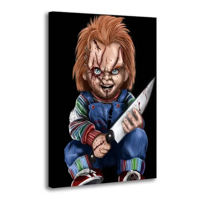 Chucky cartoon Horror childs play Canvas Wall Art Poster Picture Print Living Room Walls Decor Home Posters