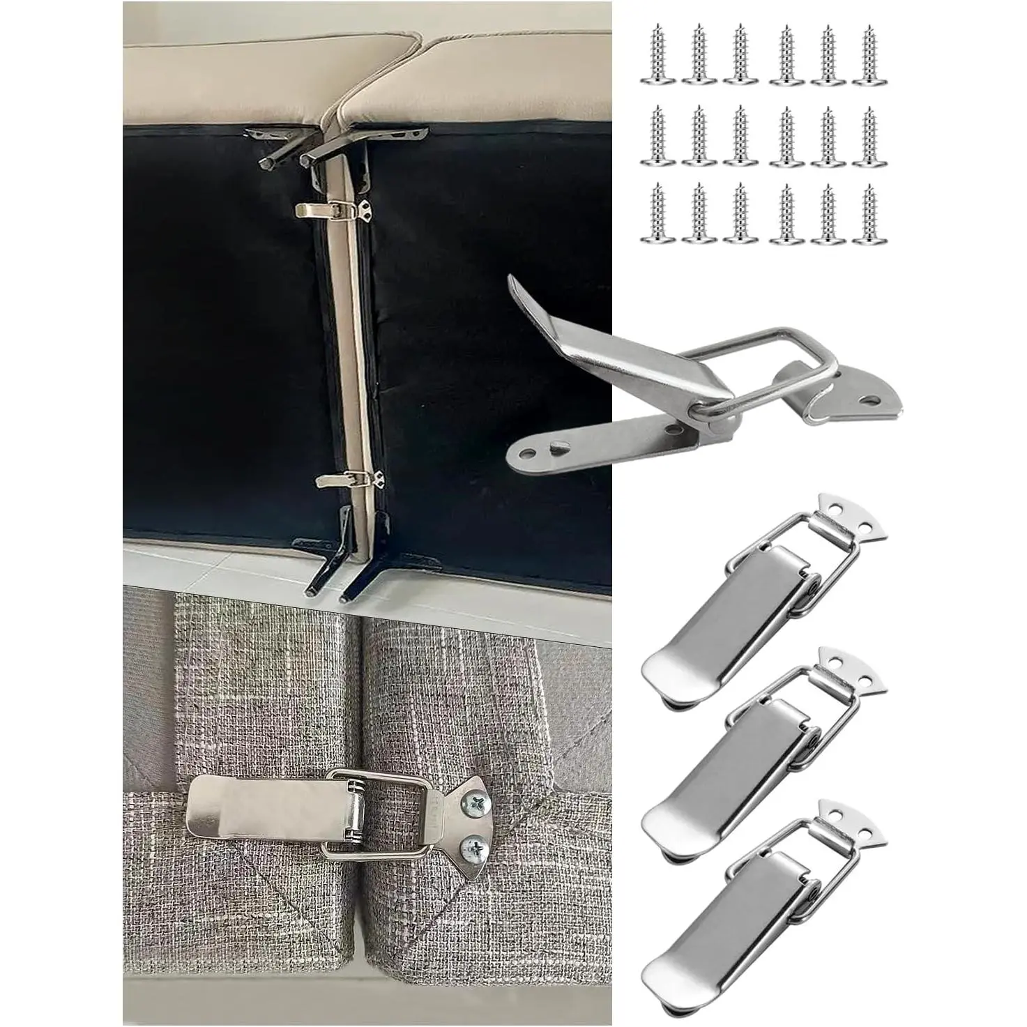 Sofa Connectors to Make Sectional Stay, Keep Sectional Couch Together, Modular Clamps, Sectional Couch Hooks Clips Bracket to Hold in Place, Furniture Connectors (1 Box of 4 Pieces)