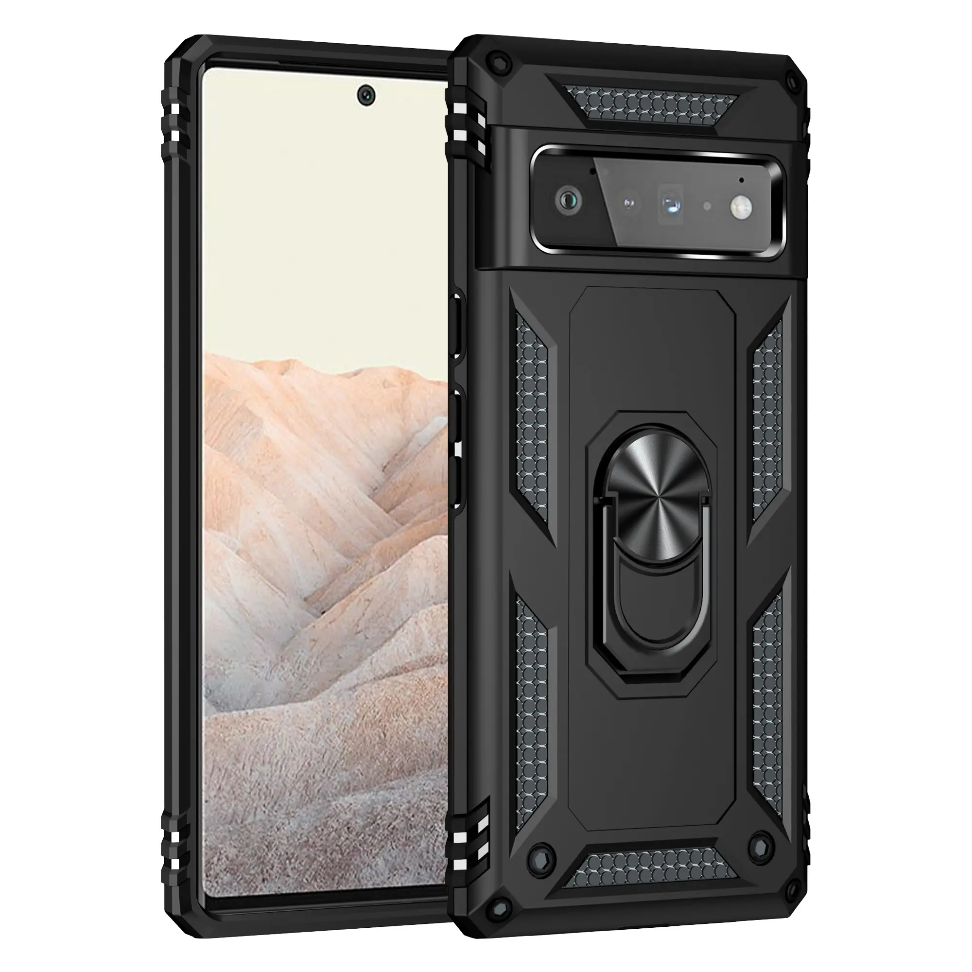 Suitable for Google Pixel 6 PRO phone case, anti drop, shockproof, dustproof, waterproof, anti fingerprint, with magnetic rotating bracket, suitable for Google Pixel 6 PRO protective case