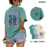 Holafish 2026 Pure Cotton Dual‑Side Fish Graphic Acid Wash T‑Shirt Retro Pink Striped Printed Unisex Fashion Tees summervibes Casual Top