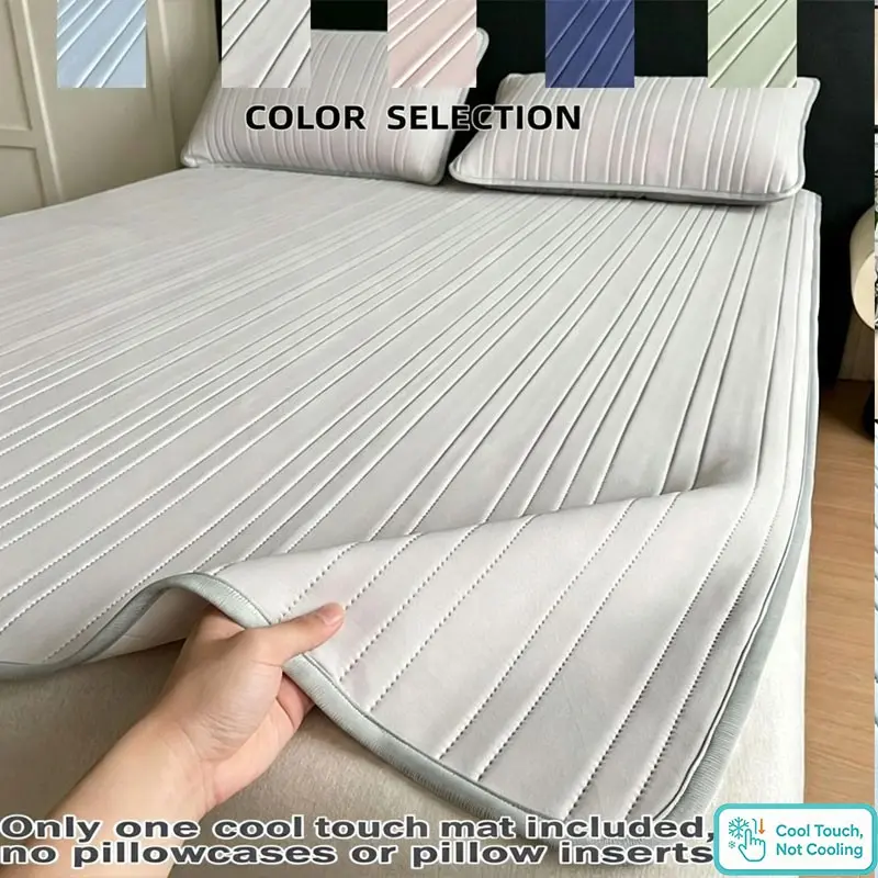 Cool-Touch Mattress Protector, Breathable Moisture-Wicking Design, Non-Slip Base, Blue Colors, Single & Twin Size