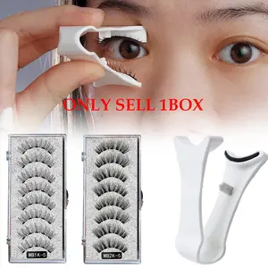 2 Pairs 8 Pieces 3D Natural False Eyelashes, Quantum Magnetic False Eyelashes, Five Magnets No Glue Reusable DIY False Eyelashes Makeup