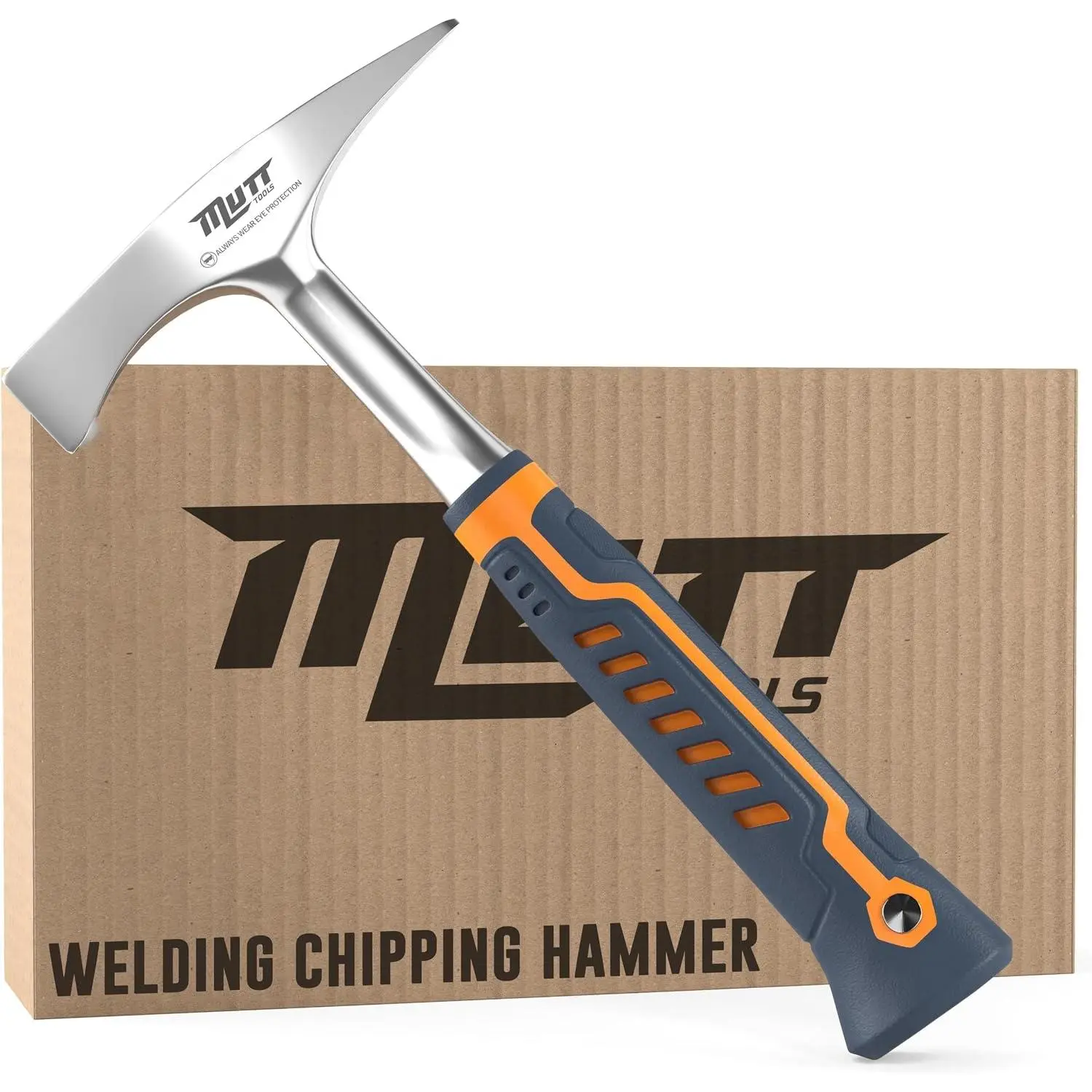 14oz Forged Slag Removal Hammer, Dual Ends Chisel, Ergo Grip, Ergonomic Design for Chipping Tasks
