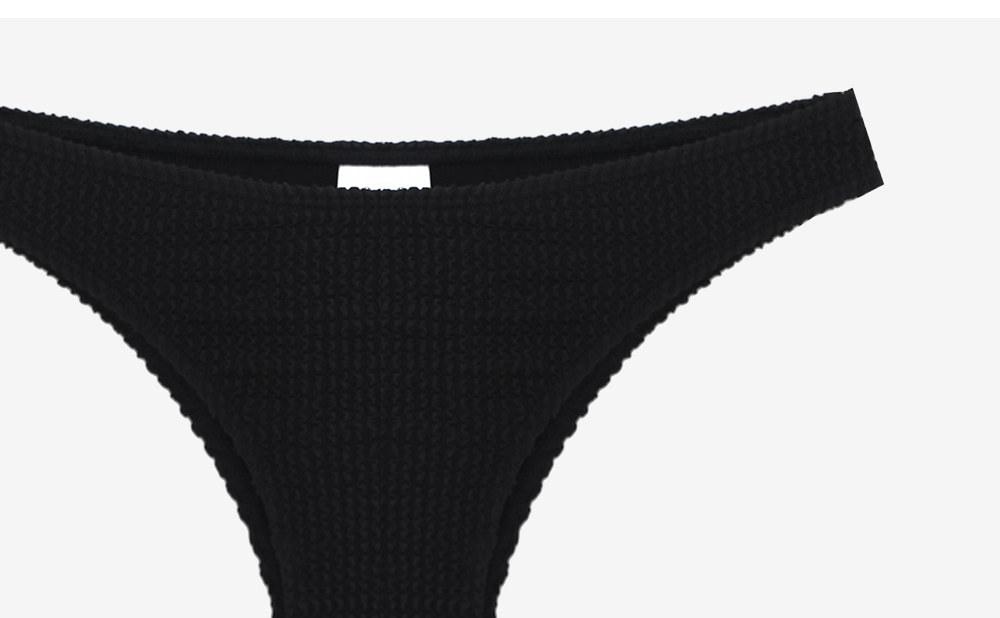 Women's Slim-Fit Solid Color Sexy Swimsuit Halter Neck Three-Piece Bikini