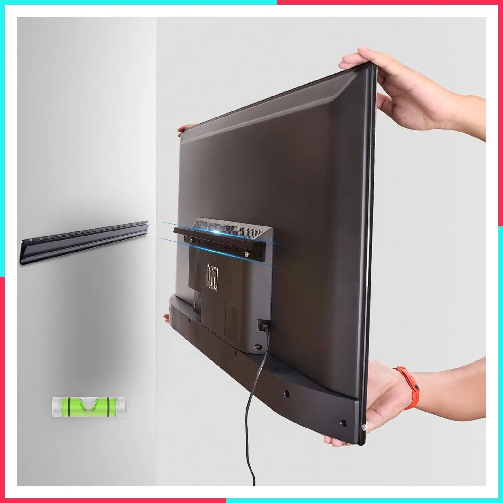 No-Stud Drywall TV Mount for 13-55 Inch TVs, Max VESA 400x400mm up to 100 lbs, Universal Fits Most LED LCD Plasma Flat/Curved Screen TVs & Monitors, Upgraded Bubble Level