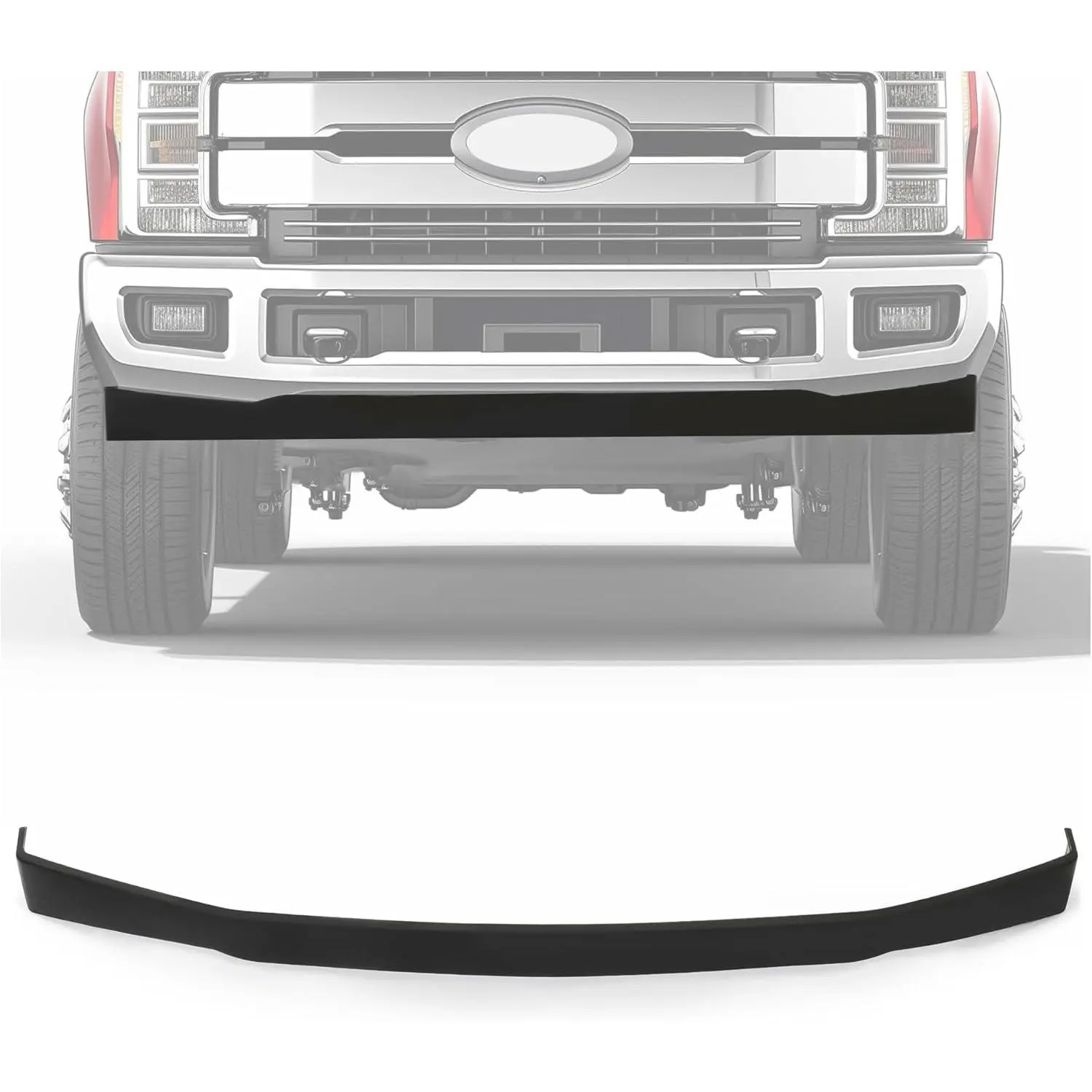 KQQIO Front Lower Bumper Valance Panel - Plastic Blend Screw Mount Super Duty Debris Shield Impact Guard Compatible with 2017-2019 Ford F250 F350 F450 F550 2-Wheel Drive, Replaces HC3Z17626AD, FO1095272, GNT56215066