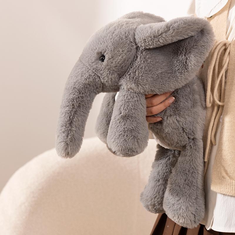45/60CM Furry Lying Elephant Plush Toys Stuffed Animal Doll Cute Gray White Brown Elephant Soft Pillow Cushion Sofa Decoration