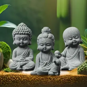 This is a one-piece set of cute, antique-style Buddha figurines, suitable for miniature landscapes, Zen-inspired decorations, including small Buddha statues/Guanyin/Ksitigarbha Buddhas, elegant and calming ornaments, and aquarium decorations.