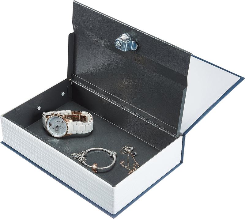 Book Safe, Key Lock, Blue, Large Book Safe, Key Lock, Blue, Large