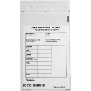 Bank Deposit Bags 6"x9" 500-pack Secure Bank Cash Transmittal Envelopes for Cash Coins Credit Cards Checks Numbered Self-Sealing Permanent Adhesive