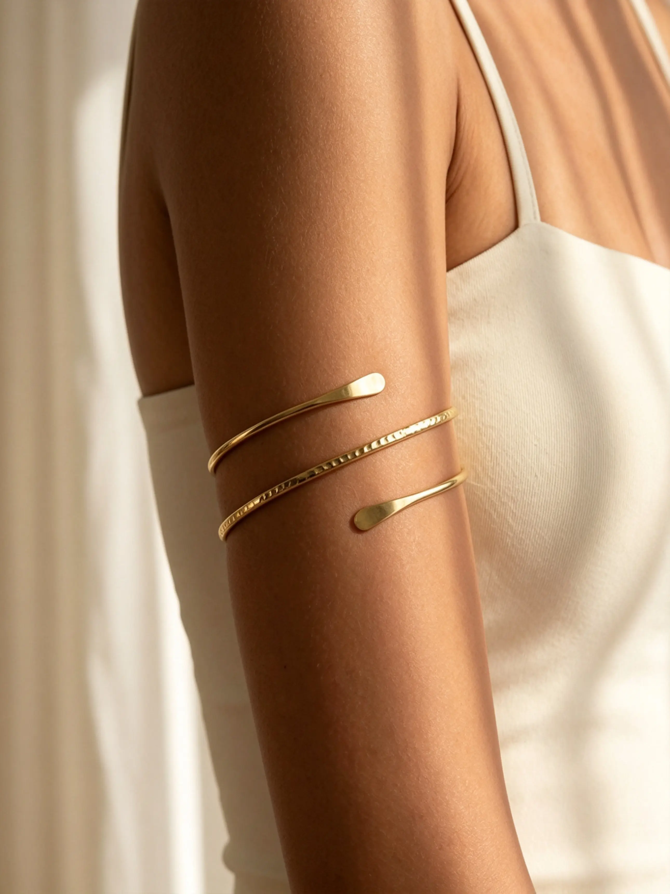 1 Piece Metal Open Arm Ring, Minimalist Fashion Wave Design, Trendy Arm Cuff Jewelry