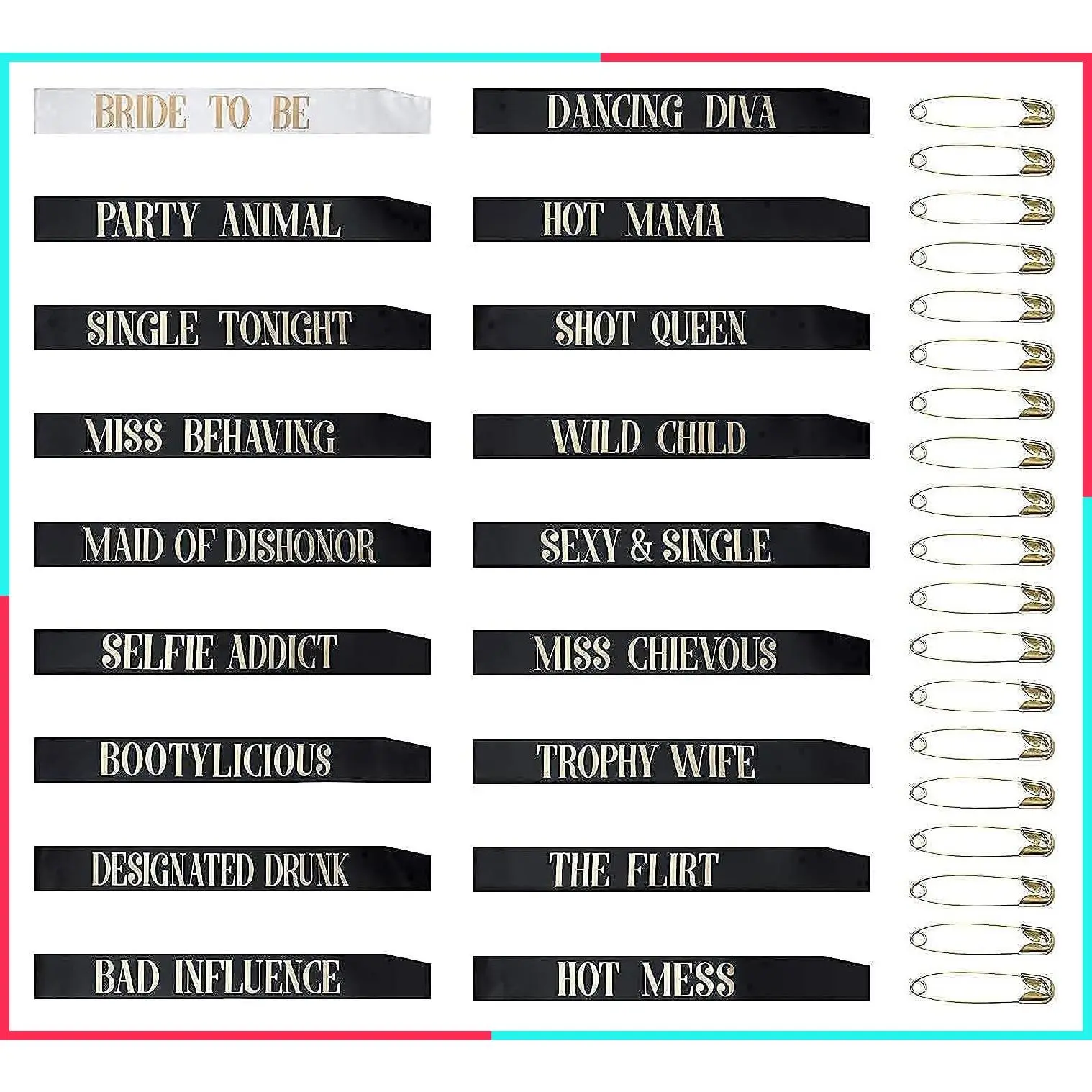 18 Pack Bachelorette Party Sashes, Bride Tribe Funny Bridesmaid Sash Set, Team Bride Sash, Maid of Honor Sash for Bachelorette Hen Party and Bridal Shower Engagement Wedding Party