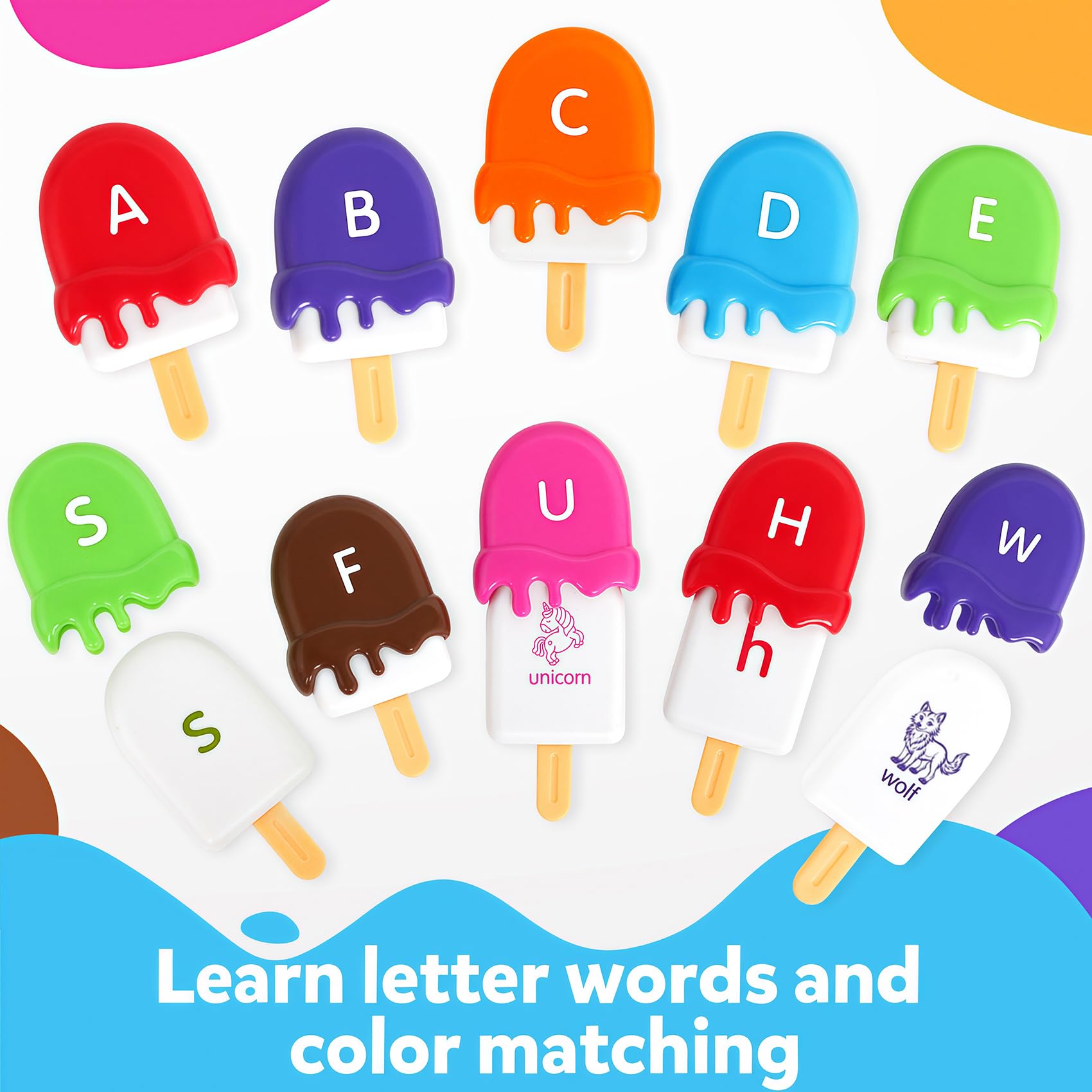 Ice Cream Shaped Building Blocks, Math Learning Blocks, Number Counting Blocks, 52pcs/set Colorful Ice Cream Letter Toy, Early Education Learning Toy for Teens, Birthday Gift, Learning Materials