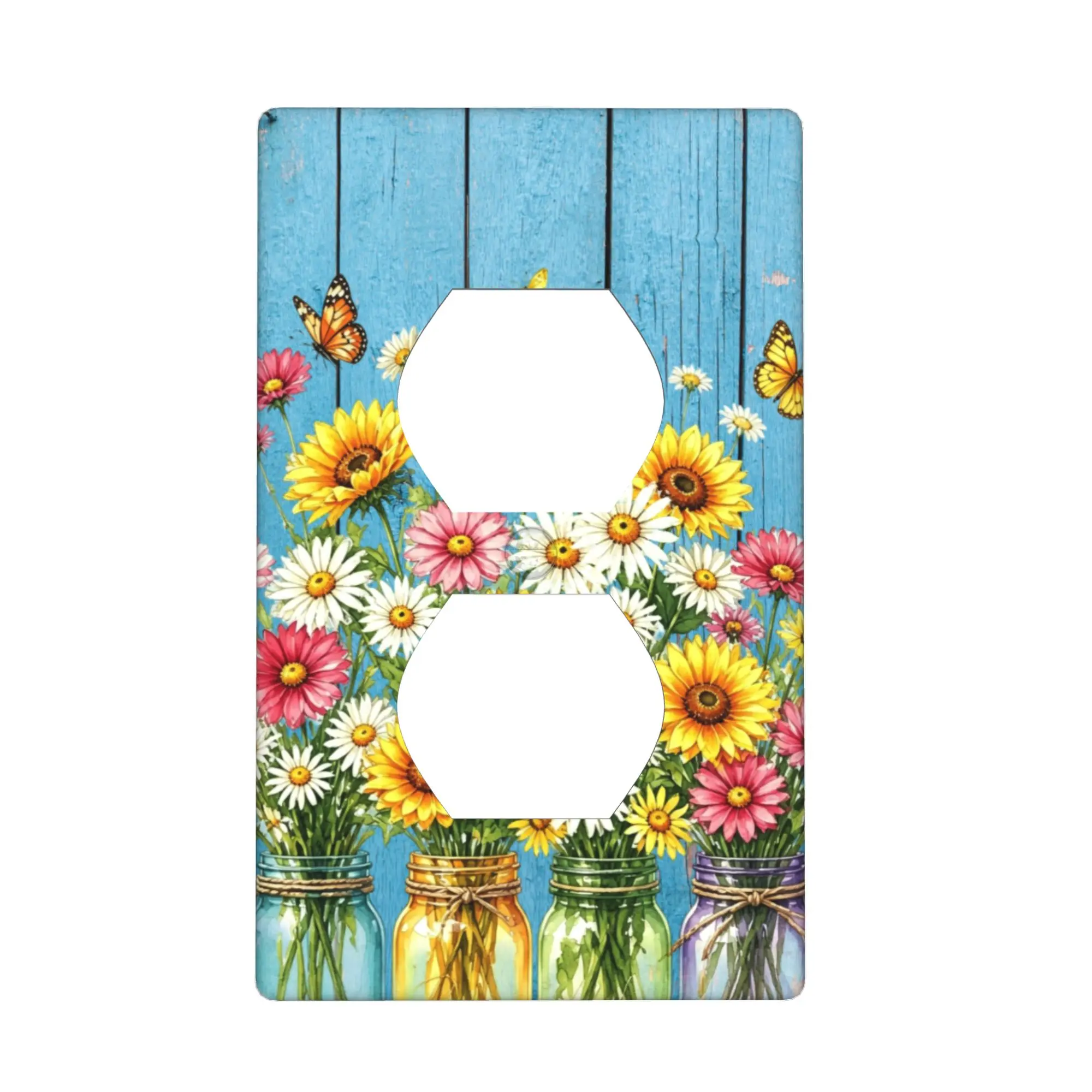 Decorative Floral Light Switch Covers Decorative Switch Plates And Outlet Covers Colorful Daisy Flower Wall Plate Light Switch Cover Plate For Bedroom Kitchen Living Room Wall Decor 1 Gang Rocker Wall Plate Home Decor