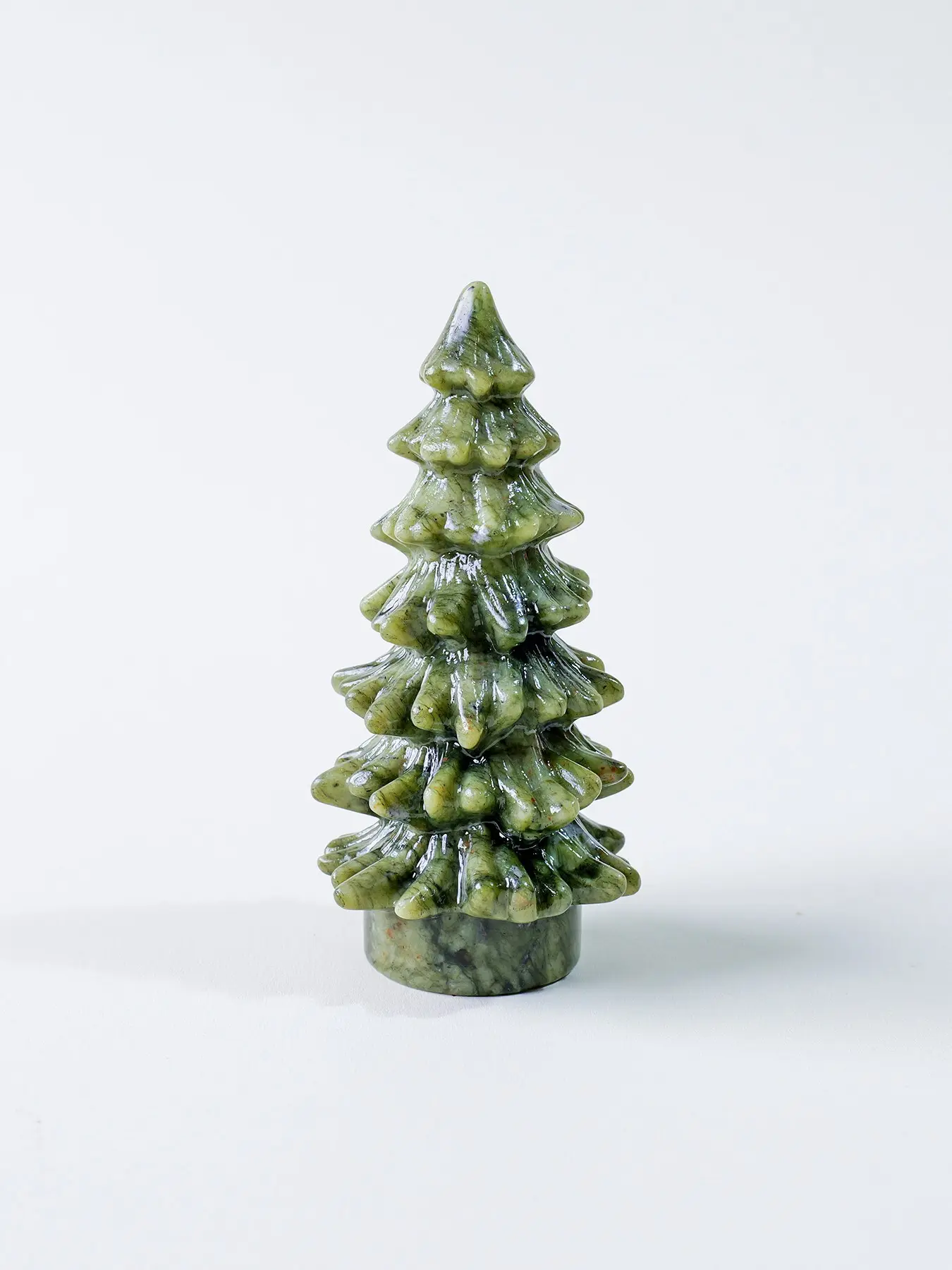 Natural Polished Crystal Mini Christmas Tree Statue, Multicolor Gemstone Pine Tree Decor, Desktop Holiday Spirit Gift