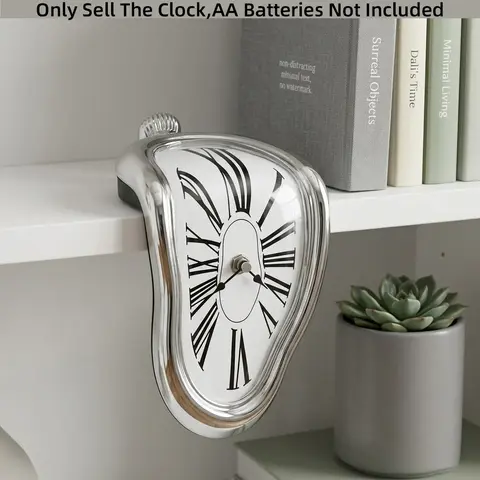 Salvador Dali Melting Clock, Creative Decorative Clock, Surrealist Art Melted Clock Funny Decor Gift for Home Office Desk Shelf Wall