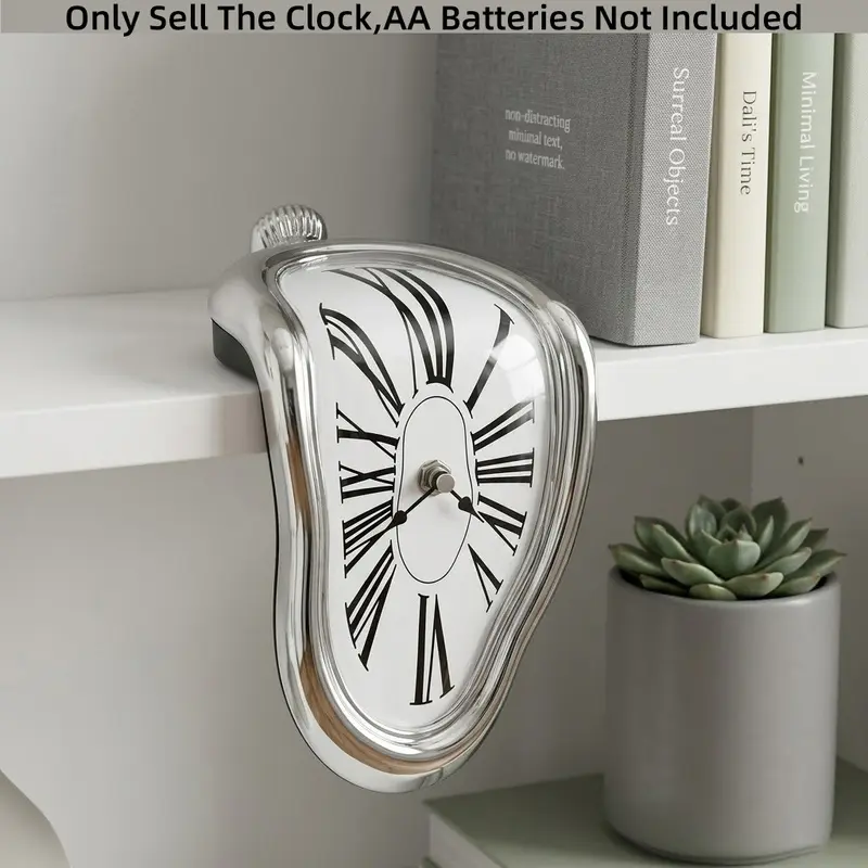 Salvador Dali Melting Clock, Creative Decorative Clock, Surrealist Art Melted Clock Funny Decor Gift for Home Office Desk Shelf Wall